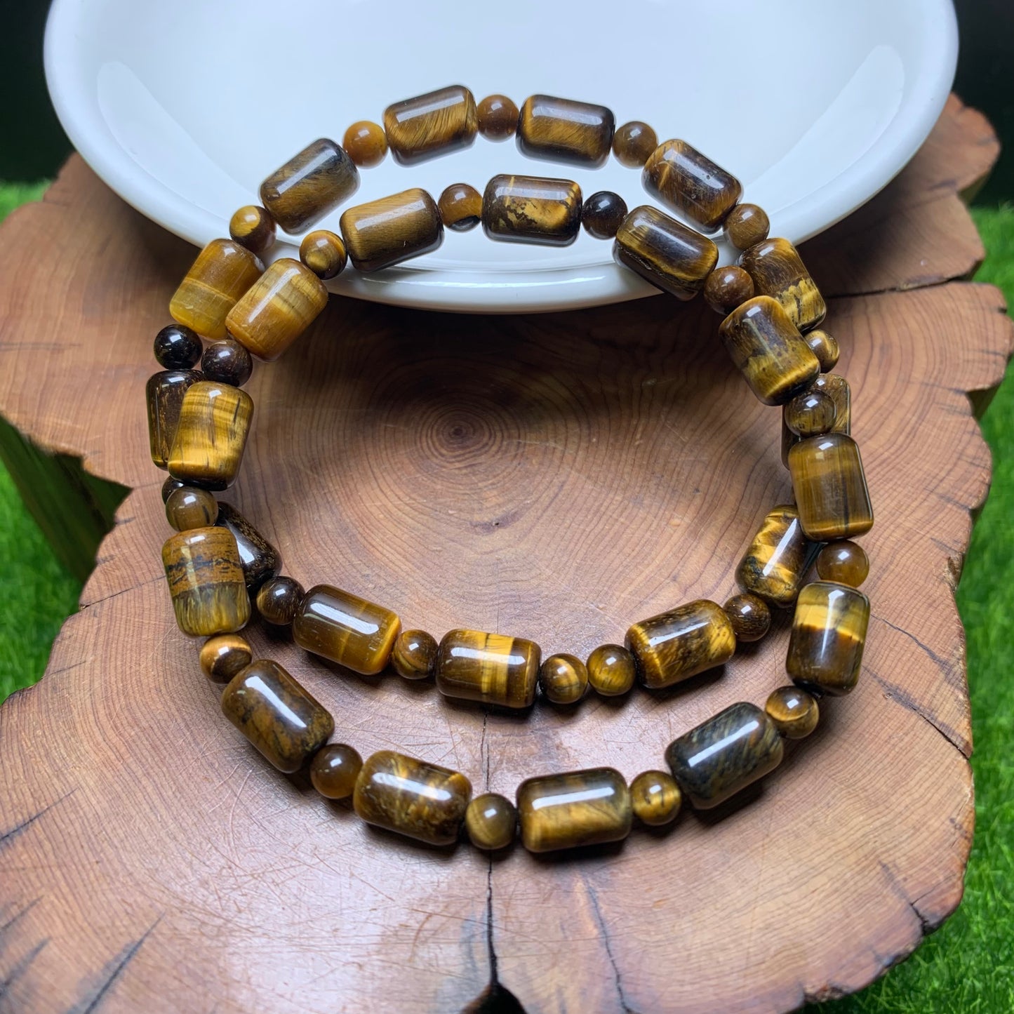 Tiger Eye barrel bead bracelet 9*6mm 1pc (SL1030）
