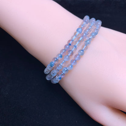 Blue ghost amethyst (enhanced) 3 circle bracelet 4mm 1pc (SL1033)