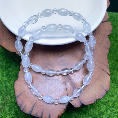Armband aus klaren Quarz-Reiskornperlen 9*6mm 1 Stk. (SL1028)