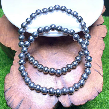 Silver hematite bracelet 6mm 1pc (SL1047)
