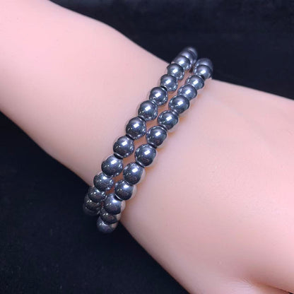 Silver hematite bracelet 6mm 1pc (SL1047)