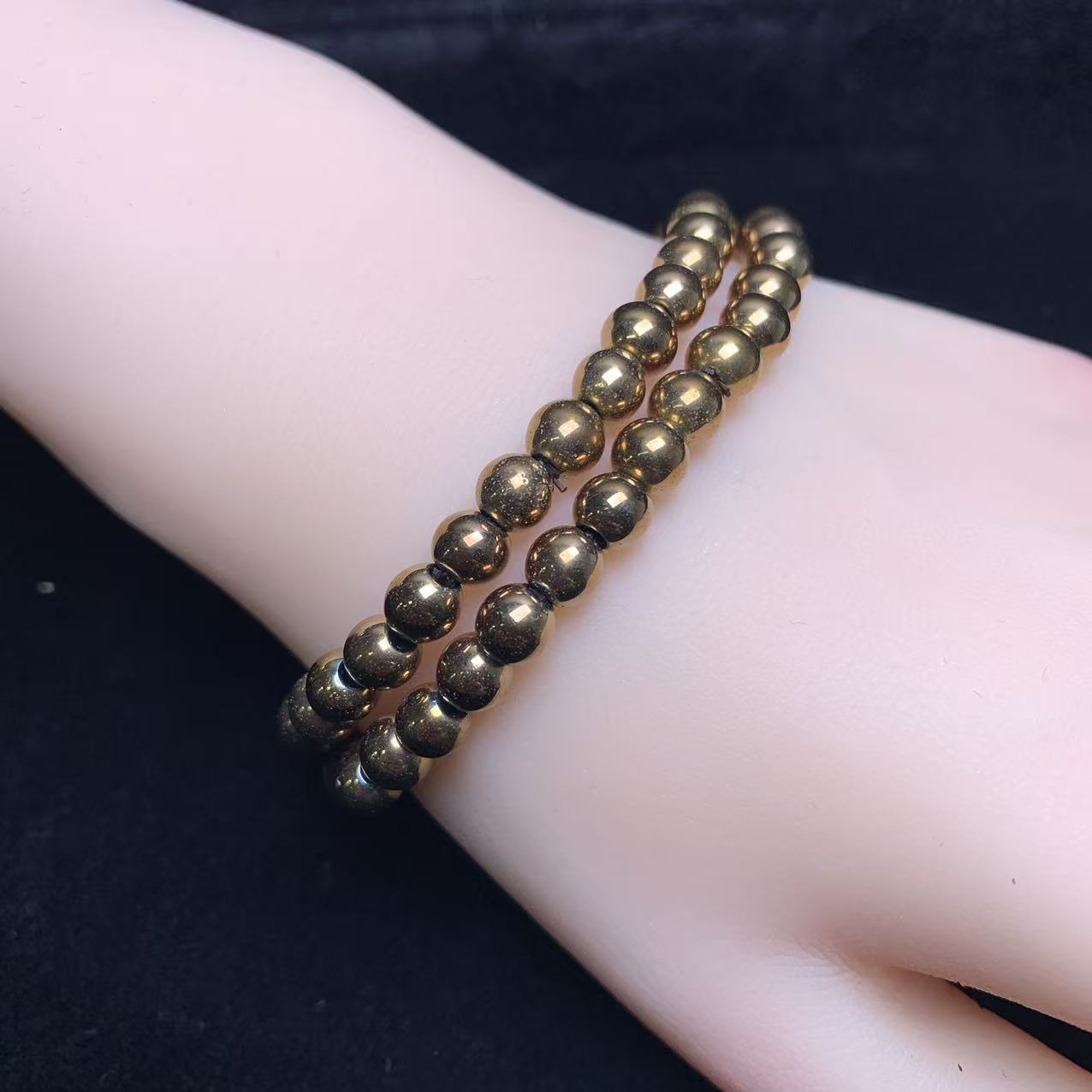 Golden hematite bracelet 6mm 1pc (SL1038)