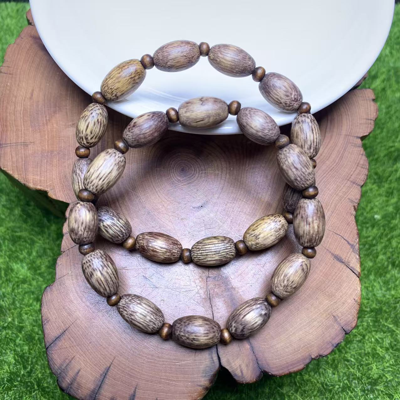 Soft gold wire wood bracelet 1pc (SL1036)