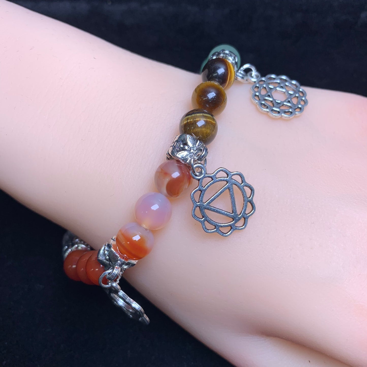 Armband mit sieben Chakren, 8mm, 1 Stück (SL1048)