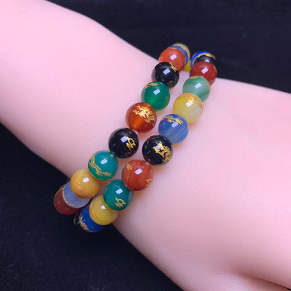 Armband aus Regenbogenachat (gefärbt) 8mm 1St (SL1055)