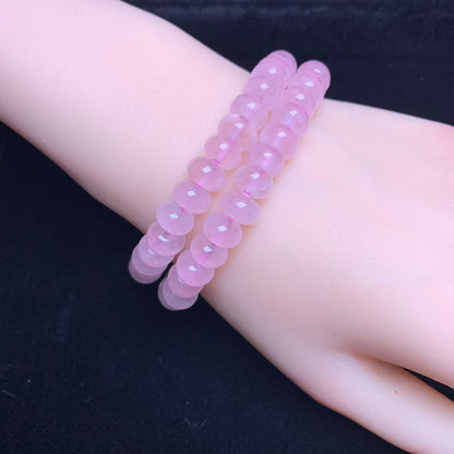 Rosenquarz-Scheibe (verbessert) Armband 5*8mm 1St (SL1056)