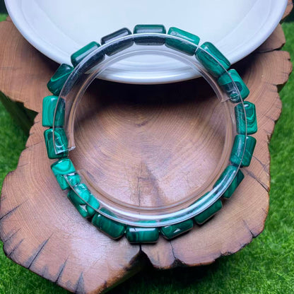 Malachit-Fassperlen-Armband (mit natürlichen Rissen) 6*10mm 1 Stk. (SL1058)