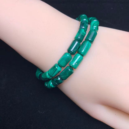 Malachit-Fassperlen-Armband (mit natürlichen Rissen) 6*10mm 1 Stk. (SL1058)