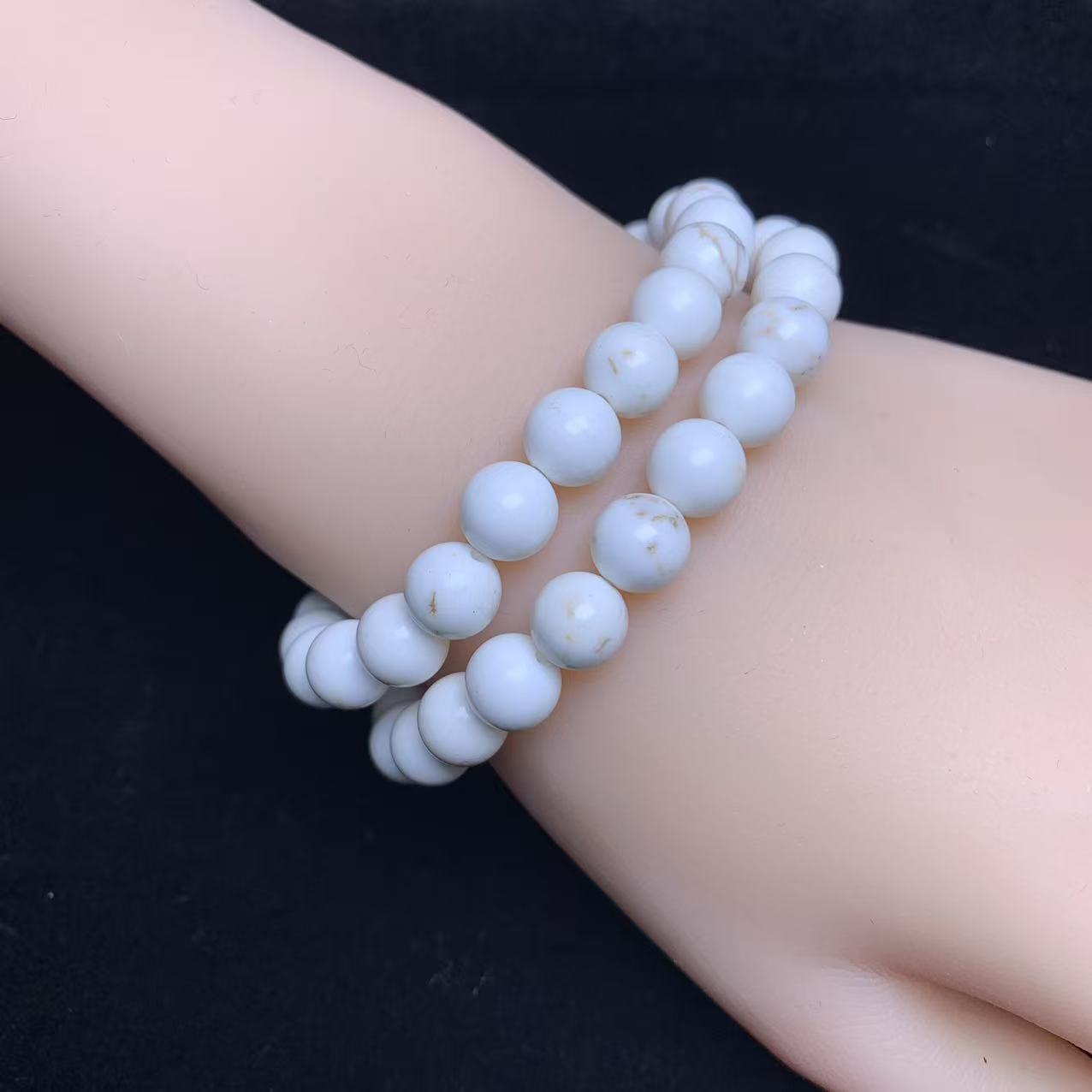 Pulsera de howlite de Mongolia Interior 8mm 1pc(SL1061)