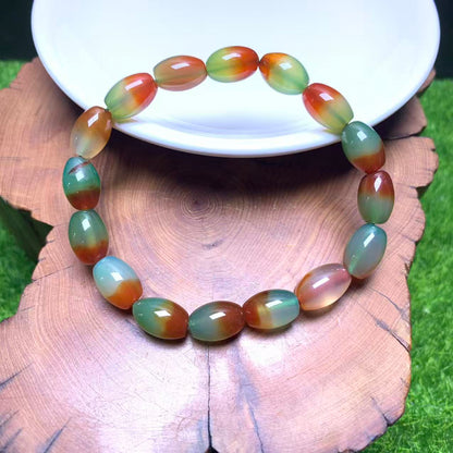 Pulsera de barril de ágata pavo real (teñida) 8*12mm 1pc(SL1063)