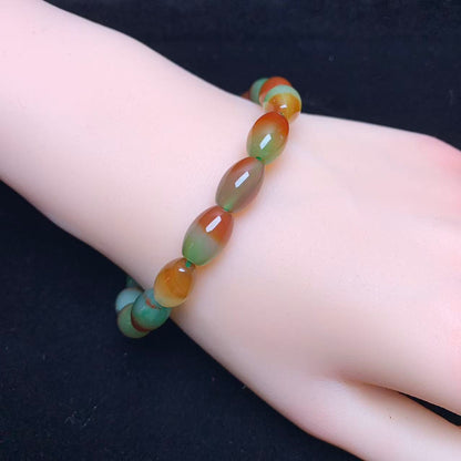 Pulsera de barril de ágata pavo real (teñida) 8*12mm 1pc(SL1063)