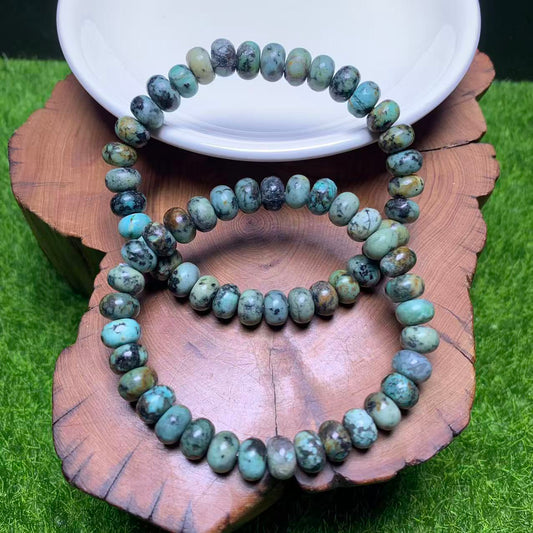 Pulsera de disco de turquesa africana 5*8mm 1pc(SL1066)