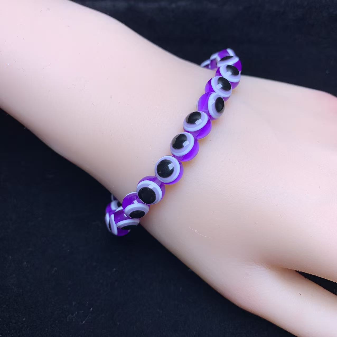 Armband lila Harz Böser Blick (handgemacht) 8mm 1 Stück (SL1074)