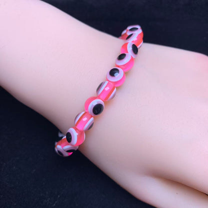 Rosa Harz Armband mit Evil Eye (künstlich) 8mm 1 Stk. (SL1075)