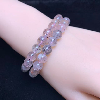 Armband aus schwarz-rosa Glimmer 8mm 1 Stück (SL1083)