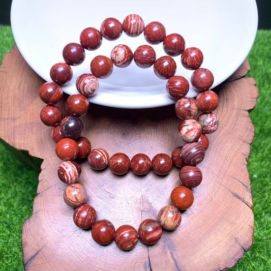 Rotes Serpentin-Jaspis-Armband 8 mm 1 Stück (SL1085)