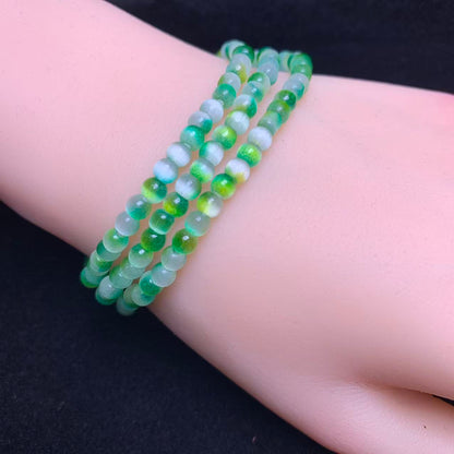 Pulsera de ojo de gato de vidrio lima 4mm 1pc(SL1087)