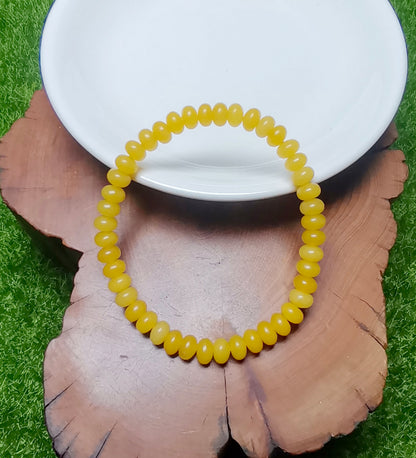 Armband aus gelbem Chalcedon, Scheibe 4*6mm, 1 Stk. (SL1089)