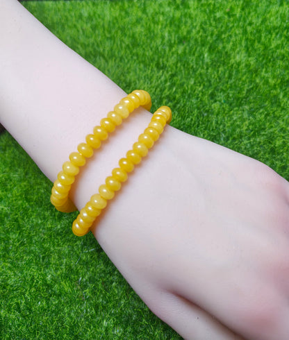Armband aus gelbem Chalcedon, Scheibe 4*6mm, 1 Stk. (SL1089)