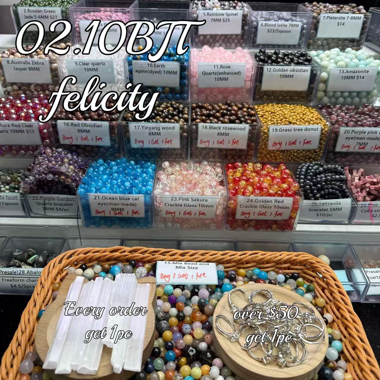 One bowl crystal bead- Felicity01-can make 6pcs bracelets 2.10