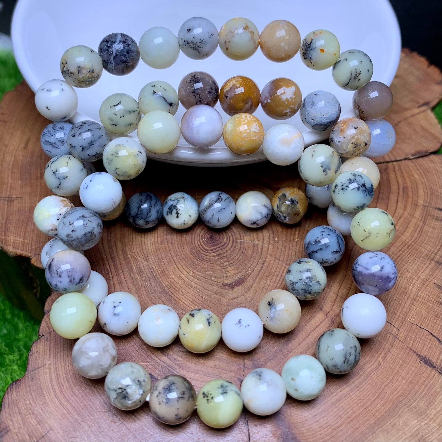 White Opal bracelet 8mm 1pc (SL150)