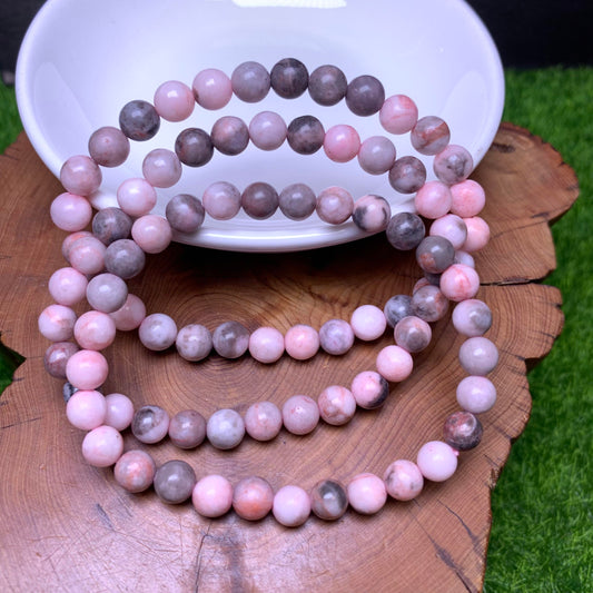 Pink Zebra Jasper（dyed）bracelet 6mm 1pc(SL18)