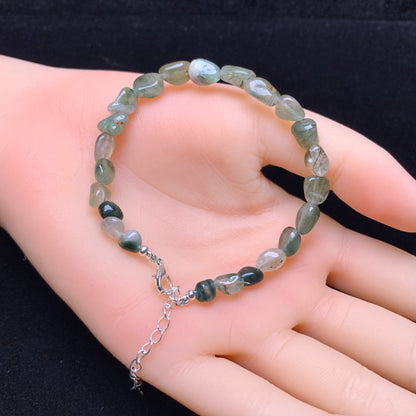 Green Rutile chip bracelet 1pc (SL829)