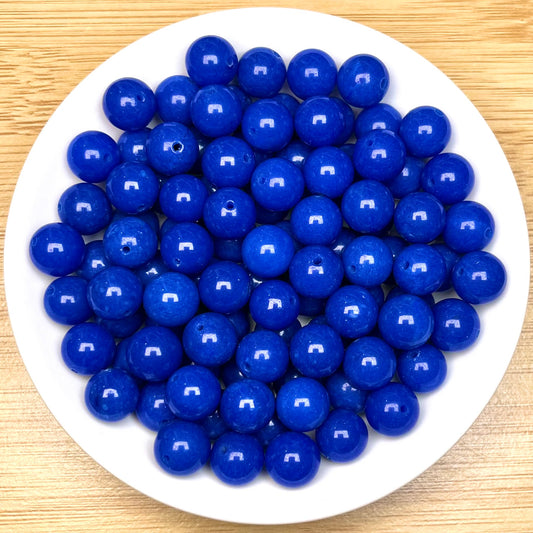 Royal Blue Chalcedony（DYED） bead 108pcs_ 1 bowl 10mm(TEN31)