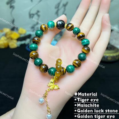 Money Attraction Bracelet with Tiger Eye 10mm Potential Bracelet Power Crystal Bracelet