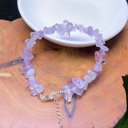 Lavender Amethyst chip bracelet 1pc(SL860)