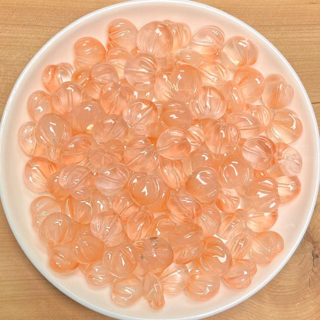 DIY Glass peach accessories 100pcs