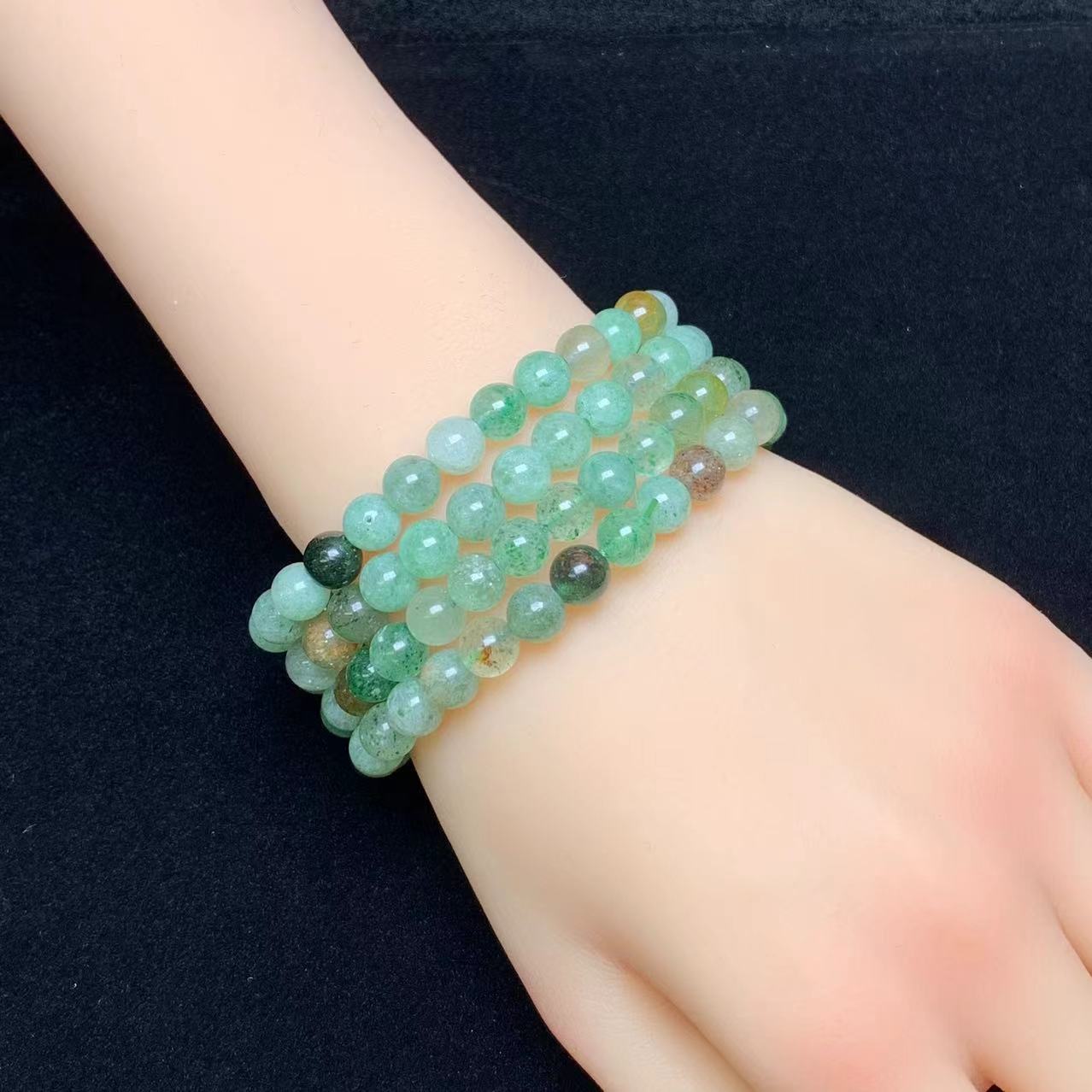 Green Strawberry quartz bracelet 7mm 1pc(SL929）