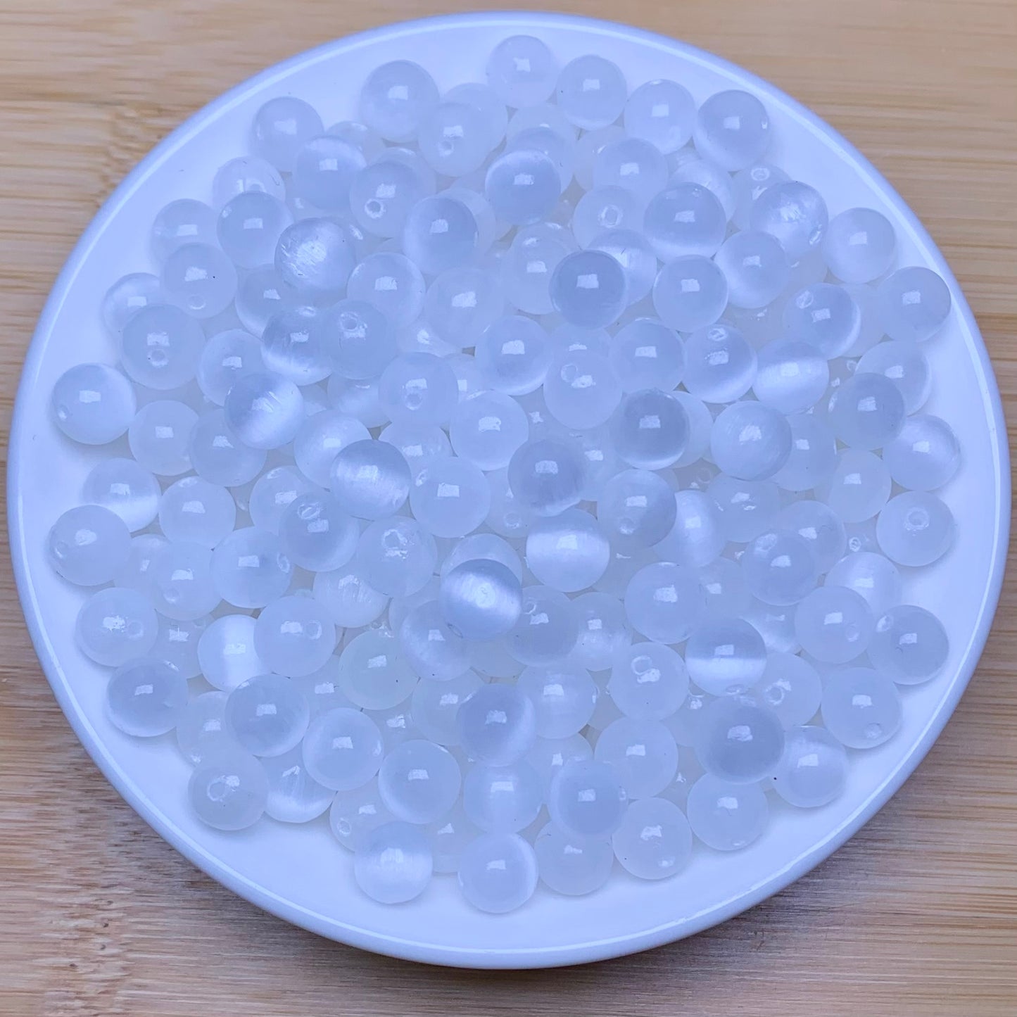 Selenite/Satin Spar bead 132pcs_ 1 bowl 7mm(VIP21)