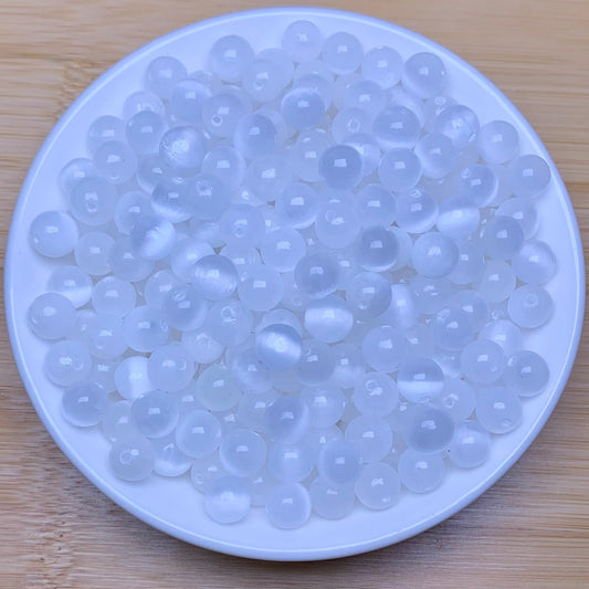 Selenite/Satin Spar bead 132pcs_ 1 bowl 7mm(VIP21)