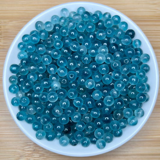 Devil Blue Chalcedony（DYED）bead 168pcs_ 1 bowl 6mm(SIX52)