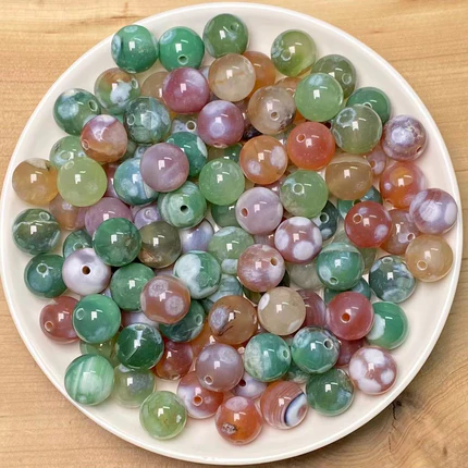 Milky Agate（DYED) bead 108pcs_ 1 bowl 10mm(TEN50)