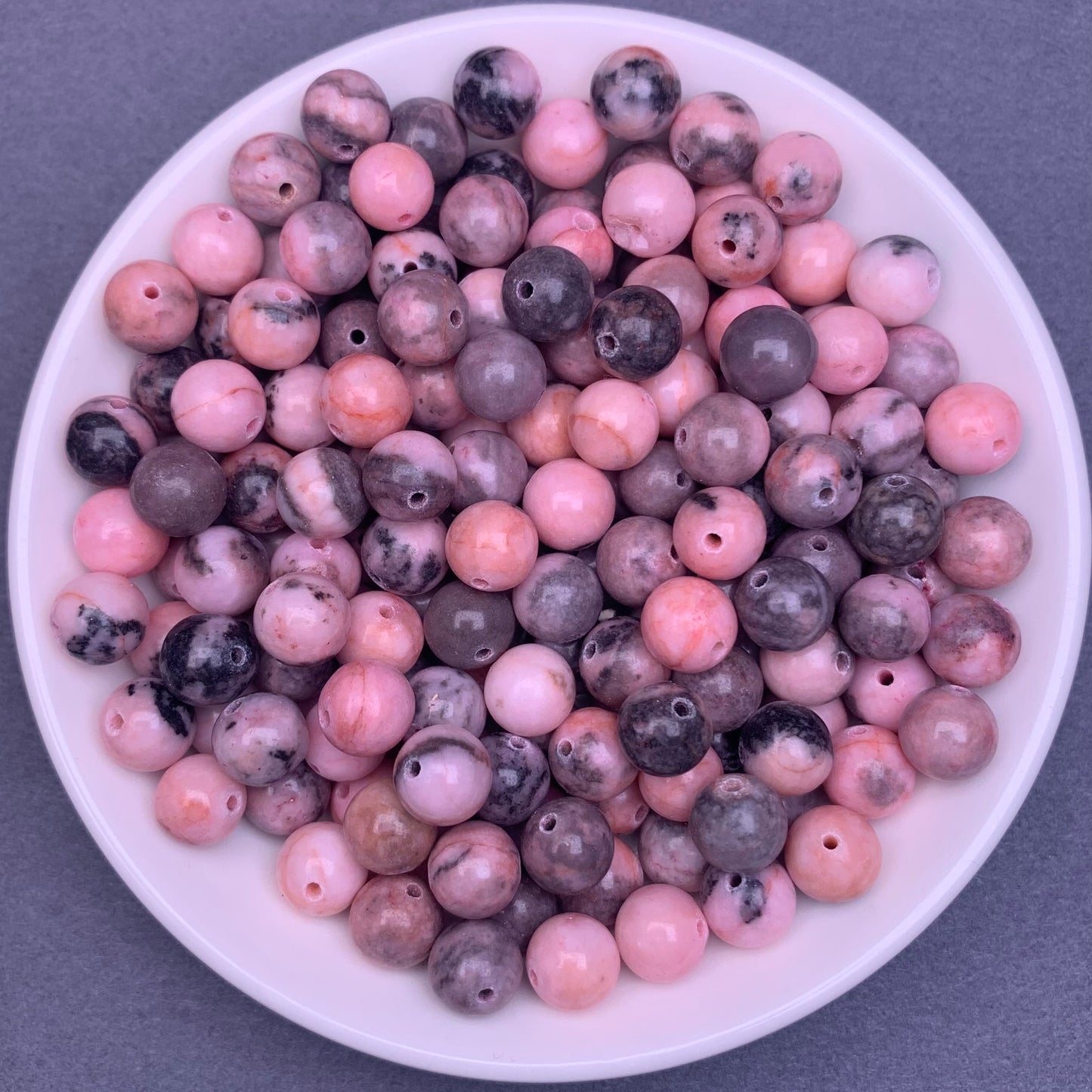 Pink Zebra Jasper BUY 1 GET 1 FREE bead 132pcs_ 8mm 1 bowl（BOGO25）