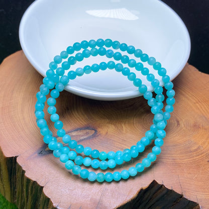 Amazonite 3 circle bracelet 4mm 1pc(SL759)