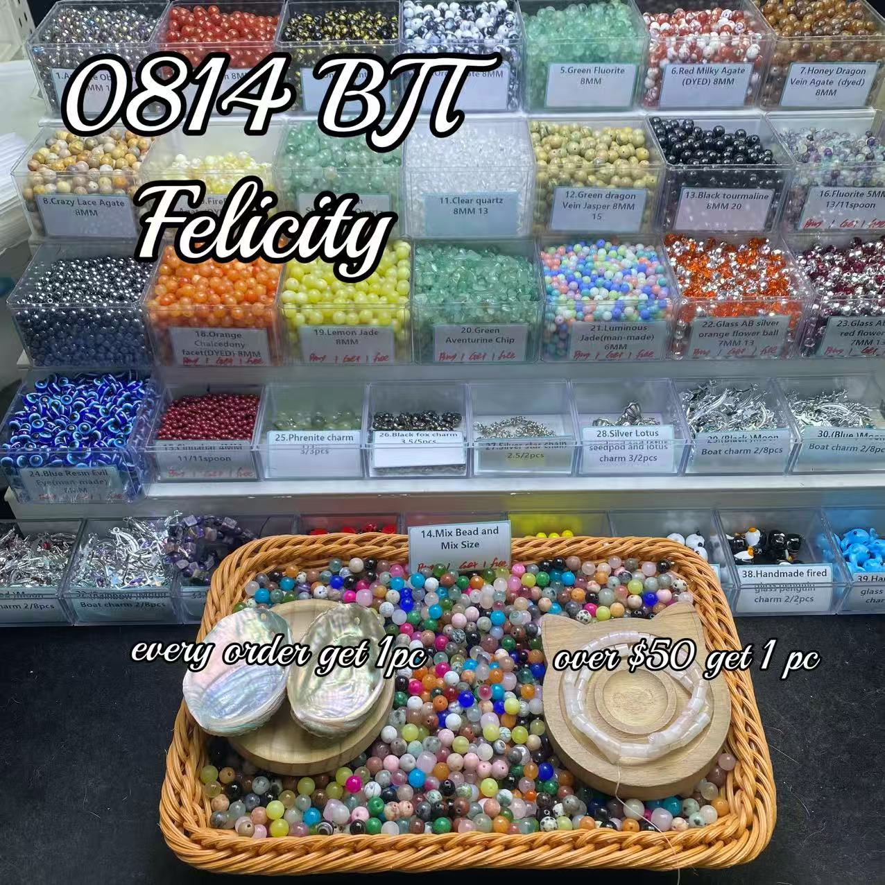 One bowl crystal bead- Felicity-can make 6pcs bracelets 8.14