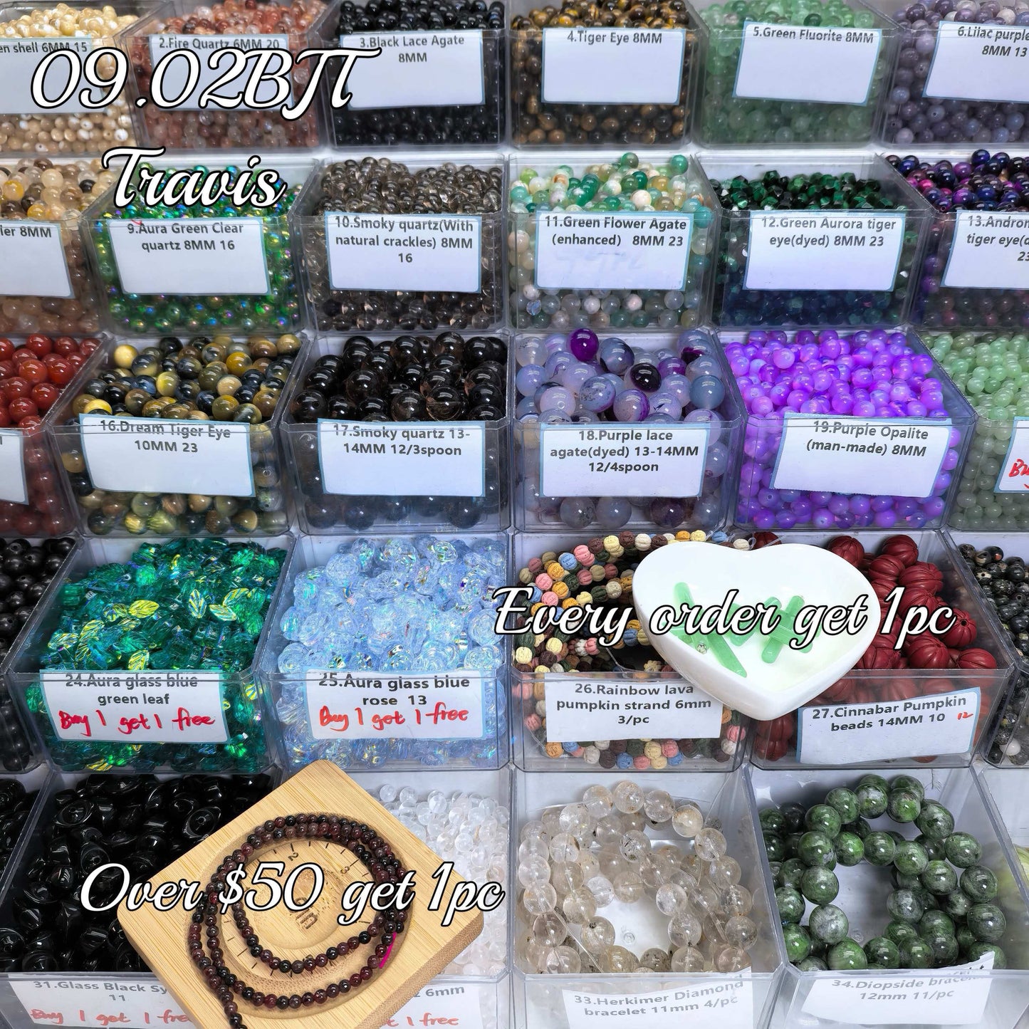 One bowl crystal bead- travis00-can make 6pcs bracelets 9.2
