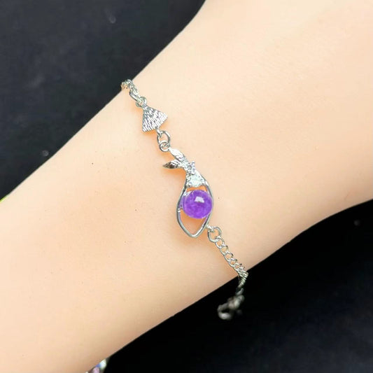 Amethyst whale bracelet 1pc