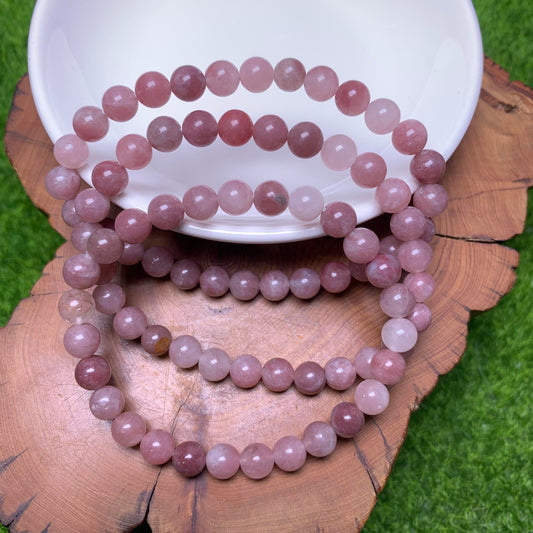 Lavender Skin Pink quartz bracelet 6mm 1pc (SL7)