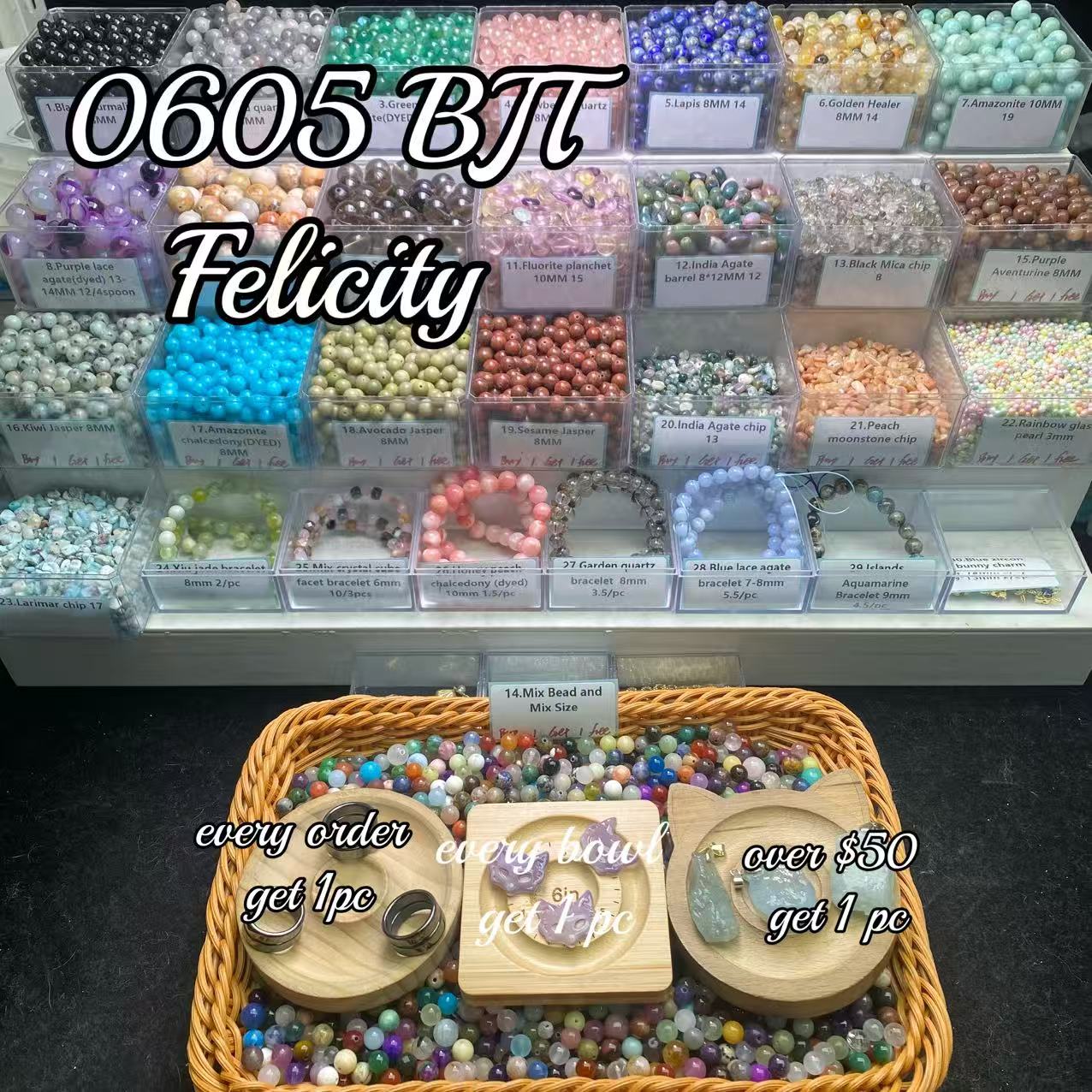 One bowl crystal bead- Felicity-can make 6pcs bracelets 6.5