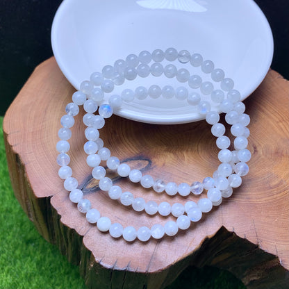 Blue moonstone 3 circle bracelet 4mm 1pc(SL758)