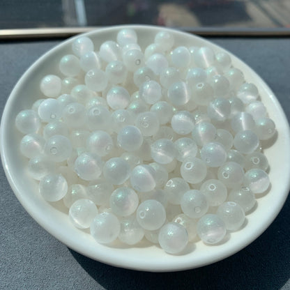 Pearlescent White Selenite  bead 132pcs _8mm/1bowl  23$(VIP101)