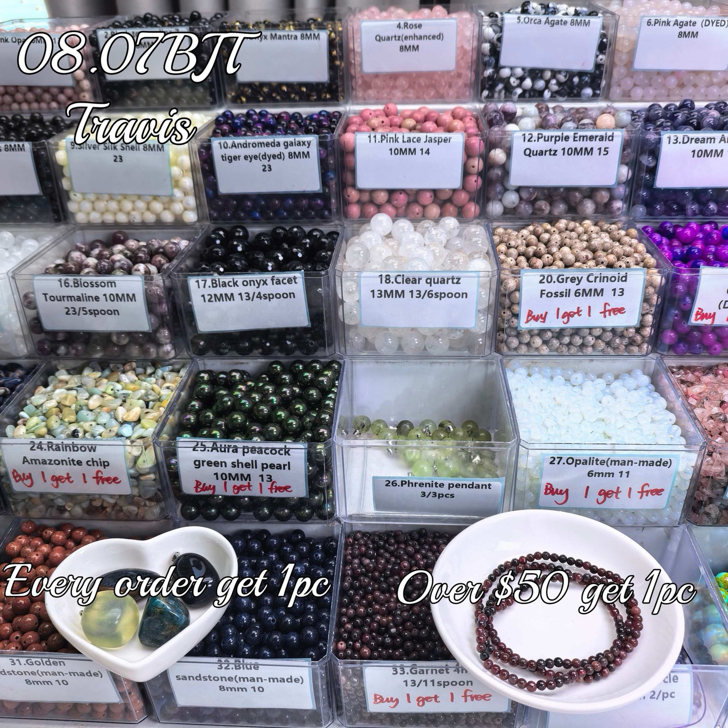 One bowl crystal bead- travis00-can make 6pcs bracelets 8.7