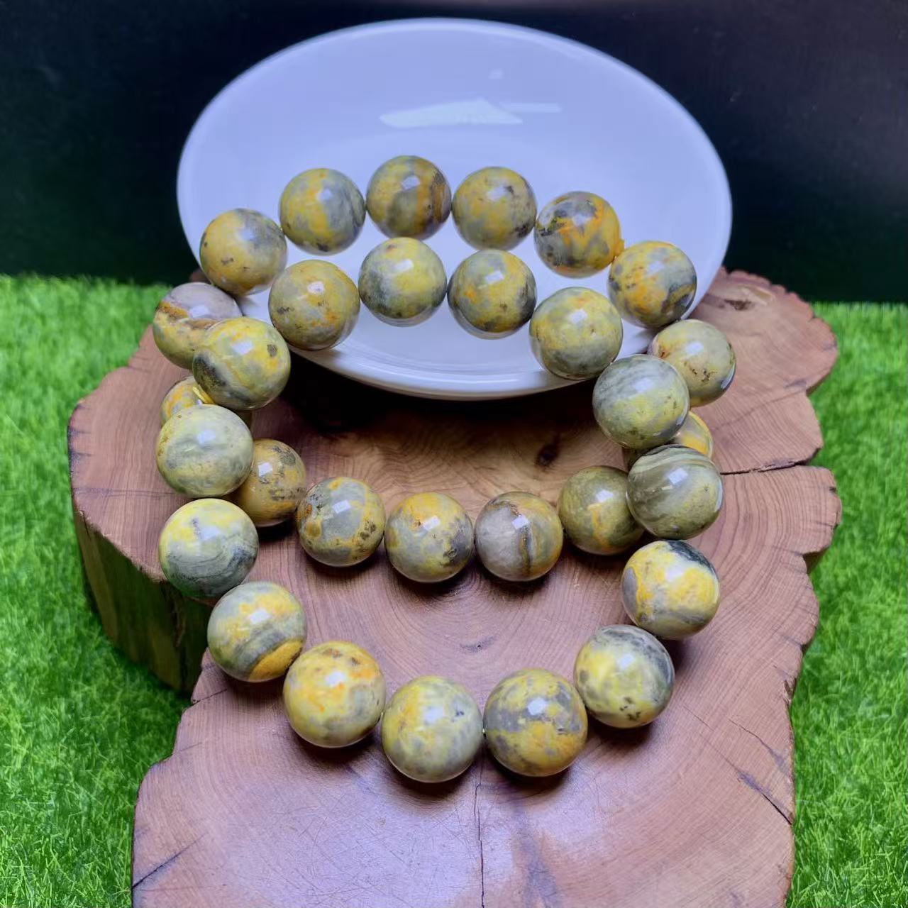 Bumblebee Jasper bracelet 1pc  （12mm-14mm）