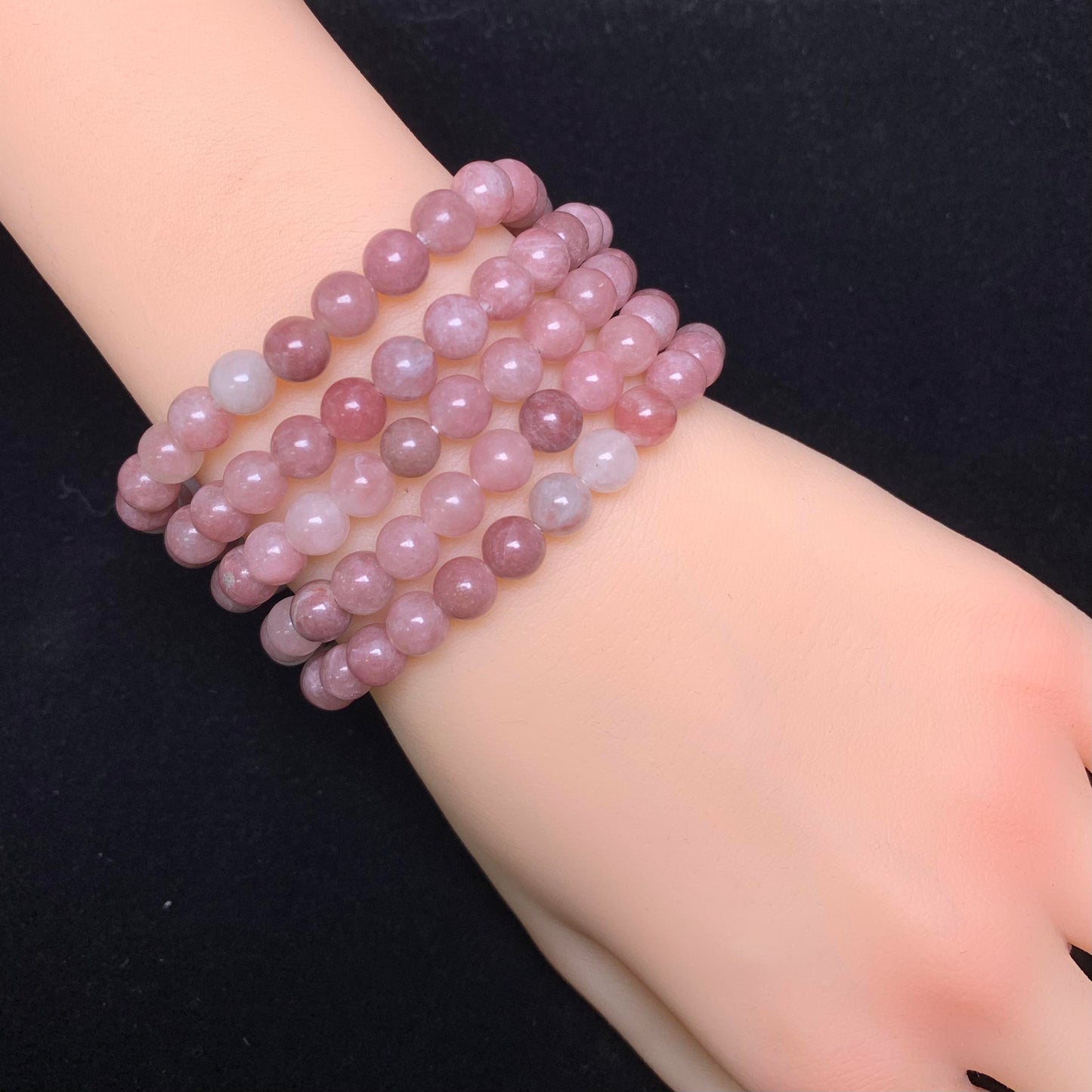 Lavender Skin Pink quartz bracelet 6mm 1pc (SL7)