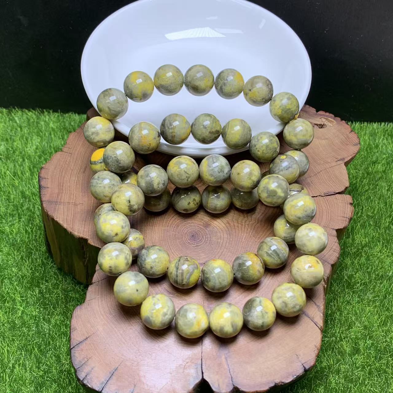 Bumblebee Jasper bracelet 1pc  （12mm-14mm）
