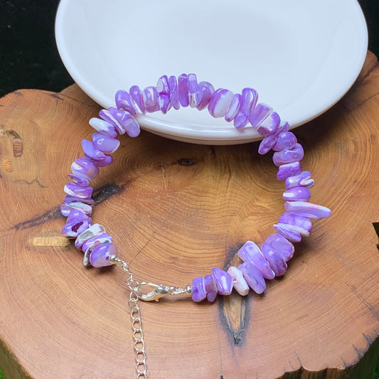 Berry ice cream(dyed) shell chip bracelet 2pcs(SL856)